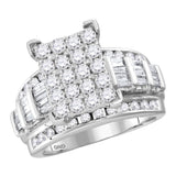 10kt White Gold Round Diamond Cindys Dream Cluster Bridal Wedding Engagement Ring 3 Cttw