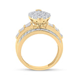 10kt Yellow Gold Diamond Oval Cluster Bridal Wedding Engagement Ring 2 Cttw