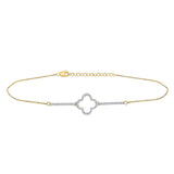 10kt Yellow Gold Womens Round Diamond Square Chain Bracelet 1/5 Cttw