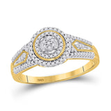 10kt Yellow Gold Womens Round Diamond Circle Cluster Ring 1/4 Cttw