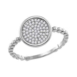 10kt White Gold Womens Round Diamond Cluster Circle Ring 1/8 Cttw