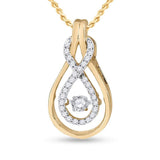 10kt Yellow Gold Womens Round Diamond Moving Twinkle Pendant 1/5 Cttw