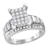 10kt White Gold Round Diamond Bridal Wedding Engagement Ring 1/2 Cttw Size