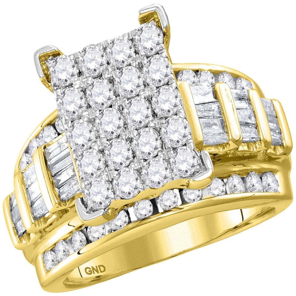 10kt Yellow Gold Round Diamond Bridal Wedding Engagement Ring 2 Cttw Size