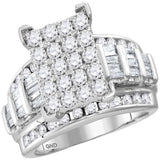 10kt White Gold Round Diamond Bridal Wedding Engagement Ring 2 Cttw Size