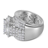14kt White Gold Princess Diamond Bridal Wedding Ring Band Set 3-3/4 Cttw