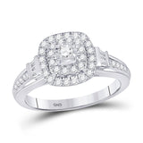 10kt White Gold Round Diamond Solitaire Bridal Wedding Engagement Ring 1/2 Cttw