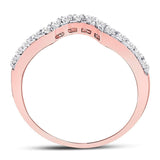 14kt Rose Gold Womens Round Diamond Contoured Wedding Enhancer Band Ring 1/4 Cttw