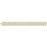10kt Yellow Gold Mens Round Diamond Big Look Statement Link Bracelet 4-5/8 Cttw