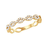 10kt Yellow Gold Womens Round Diamond Stackable Band Ring 1/5 Cttw