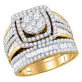 14kt Yellow Gold Round Diamond Bridal Wedding Ring Band Set 2-1/2 Cttw