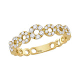 10kt Yellow Gold Womens Round Diamond Circles Stackable Band Ring 1/3 Cttw