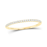14kt Yellow Gold Womens Round Diamond Stackable Band Ring 1/8 Cttw