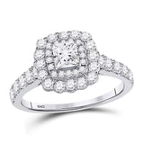 14kt White Gold Princess Diamond Solitaire Bridal Wedding Engagement Ring 1-1/5 Cttw