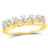 14kt Yellow Gold Womens Round Diamond Stackable Band Ring 1/4 Cttw