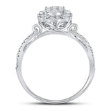 14kt White Gold Womens Round Diamond Solitaire Bridal Wedding Engagement Ring 1/2 Cttw