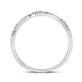 10kt White Gold Womens Round Diamond Contoured Stackable Band Ring 1/5 Cttw