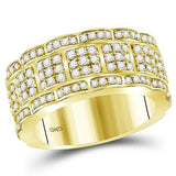 14kt Yellow Gold Mens Round Diamond Band Ring 1-7/8 Cttw