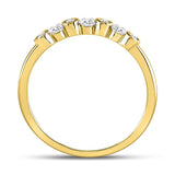 10kt Yellow Gold Womens Round Diamond Bezel Stackable Band Ring 1/4 Cttw