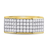 14kt Yellow Gold Mens Round Diamond Octagon Nut Band Ring 2-3/4 Cttw