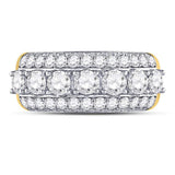 14kt Yellow Gold Womens Round Diamond Triple Row Band Ring 3.00 Cttw