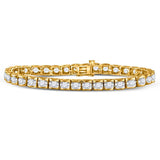 14kt Yellow Gold Womens Round Diamond Timeless Tennis Bracelet 5 Cttw