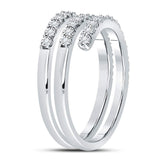 Sterling Silver Womens Round Diamond Spiral Band Ring 1/10 Cttw