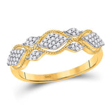 10kt Yellow Gold Womens Round Diamond Band Ring 1/6 Cttw
