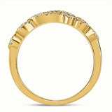 14kt Yellow Gold Womens Round Diamond 3-Stone Band Ring 1/3 Cttw