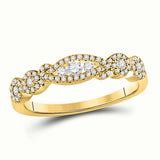14kt Yellow Gold Womens Round Diamond 3-Stone Band Ring 1/3 Cttw