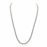 10kt Yellow Gold Mens Round Diamond Fashion Chain Necklace 12 Cttw