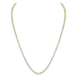 10kt Yellow Gold Mens Round Diamond Studded 26" Tennis Chain Necklace 11-3/8 Cttw