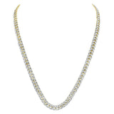 10kt Yellow Gold Mens Round Diamond Cuban Link Chain Necklace 7.00 Cttw