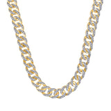 10kt Yellow Gold Mens Round Diamond Cuban Link 24" Chain Necklace 4-1/3 Cttw