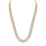 10kt Yellow Gold Mens Round Diamond Cuban Link 24" Chain Necklace 4-1/3 Cttw