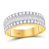 14kt Yellow Gold Womens Baguette Diamond Fashion Anniversary Ring 1-1/2 Cttw
