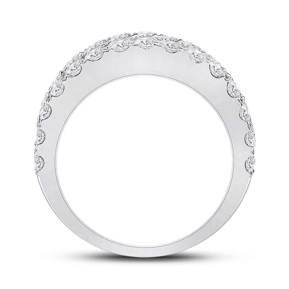 14kt White Gold Womens Baguette Diamond Anniversary Ring 3 Cttw