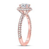 14kt Rose Gold Round Diamond Solitaire Bridal Wedding Engagement Ring 1-5/8 Cttw
