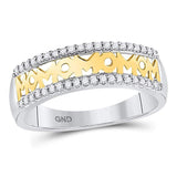 10kt Yellow Gold Womens Round Diamond Mom Mother Band Ring 1/6 Cttw