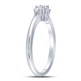 14kt White Gold Princess Diamond 3-stone Bridal Wedding Engagement Ring 1/4 Cttw