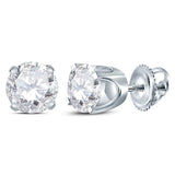 14kt White Gold Womens Round Diamond Solitaire Earrings 1 Cttw
