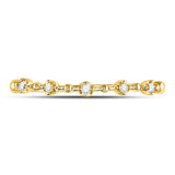 10kt Yellow Gold Womens Round Diamond Bead Dot Stackable Ring 1/20 Cttw