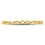 10kt Yellow Gold Womens Round Diamond Stackable Band Ring .01 Cttw