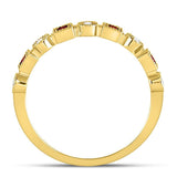 10kt Yellow Gold Womens Princess Ruby Square Dot Stackable Band Ring 1/8 Cttw