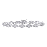 10kt White Gold Womens Round Diamond Fashion Bracelet 1 Cttw