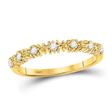 10kt Yellow Gold Womens Round Diamond Stackable Band Ring 1/6 Cttw