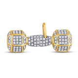 10kt Yellow Gold Mens Round Diamond Dumbbell Charm Pendant 1 Cttw