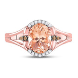 10kt Rose Gold Womens Oval Morganite Fashion Solitaire Ring 2 Cttw