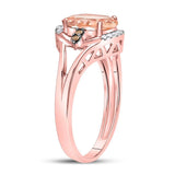 10kt Rose Gold Womens Oval Morganite Fashion Solitaire Ring 2 Cttw