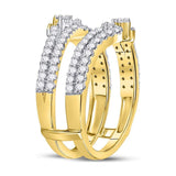 14kt Yellow Gold Womens Round Diamond Wrap Ring Guard Enhancer /8 Cttw